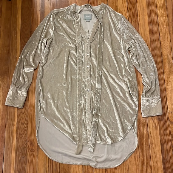 Maeve Anthropologie Crushed Velvet Shirt Size 10 EUC - Picture 3 of 6